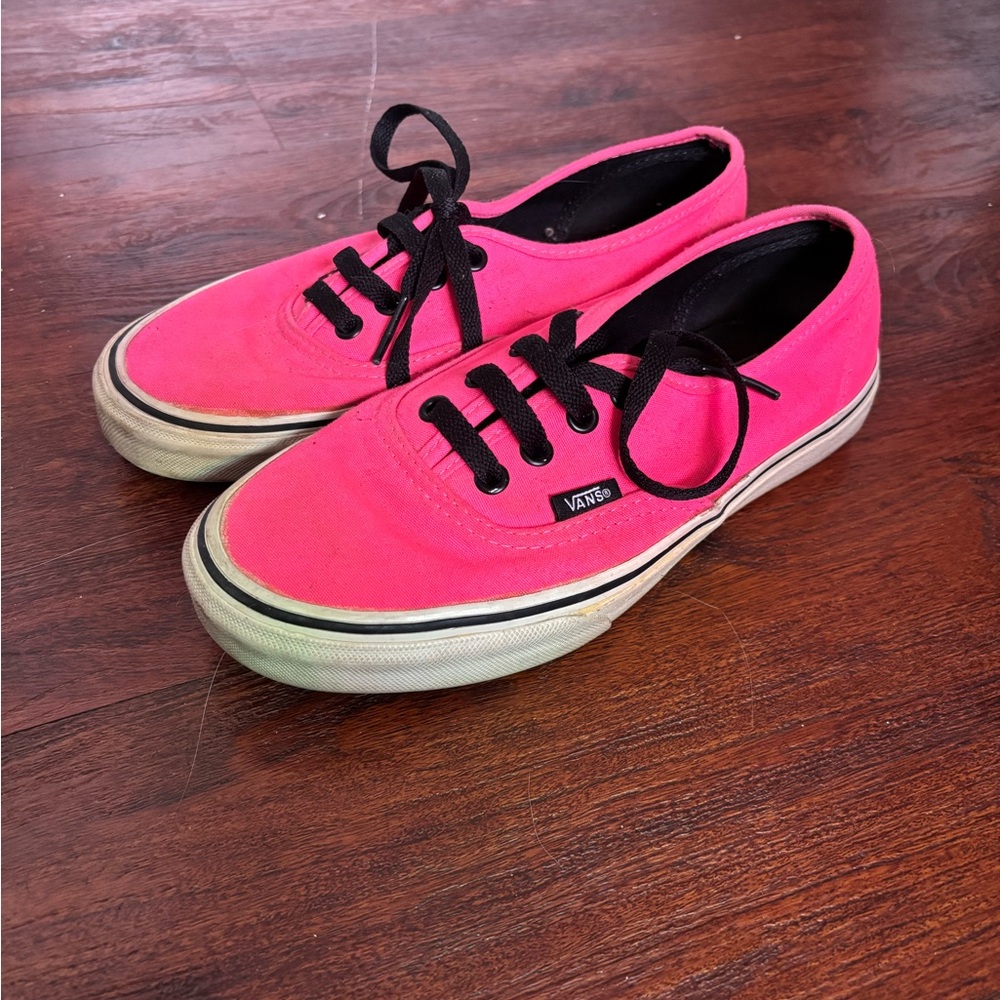 Vans Authentic Unisex Neon Pink Low Top Sneakers